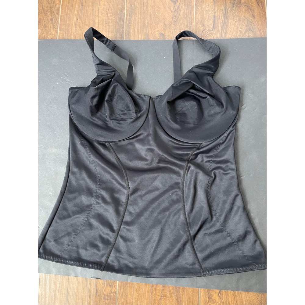 Flexees Maidenform Black Firm Control Underwire Camisole Shapewear 40C 2366